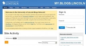 blogs.lincoln.ac.uk log in page