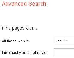 Google Advanced Search Page 